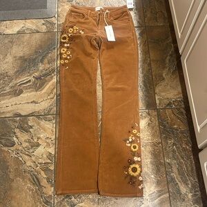 Free People / Driftwood Kelly Corduroy Boot Cut- Falling Sunflower NWT